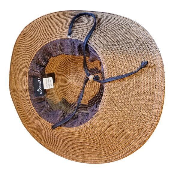 Sloggers Wide Brim Braided Sun Hat With Lanyard Size M 22.5" New Without Tags - Picture 4 of 5